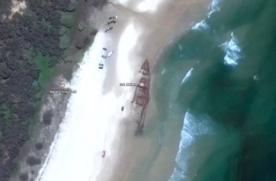 This ship can be seen on the coast of Fraser Island in Australia