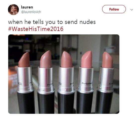  One woman cleverly sent a man a picture of her nude lipsticks