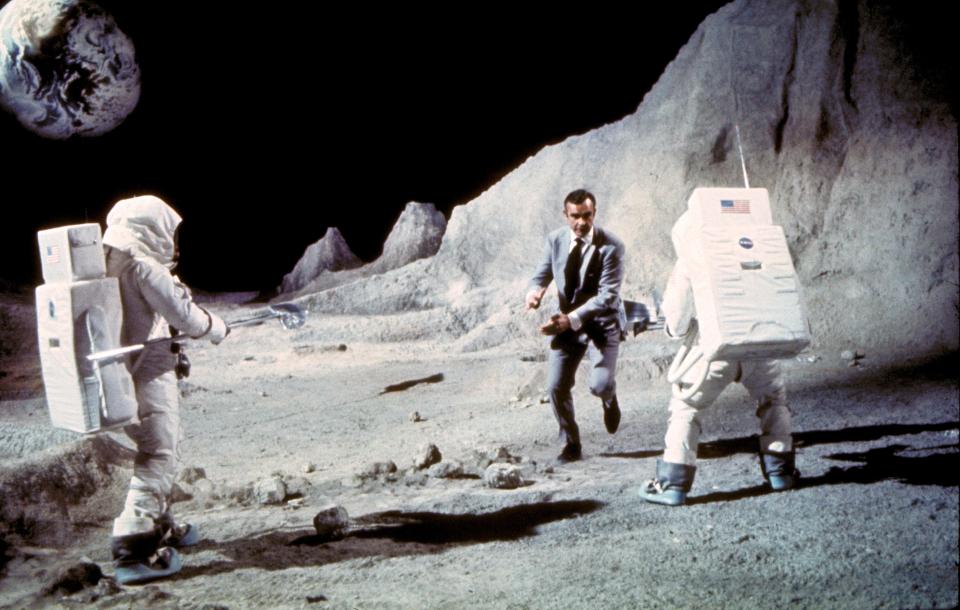  This James Bond film poked fun at the idea of the Moon landing being staged