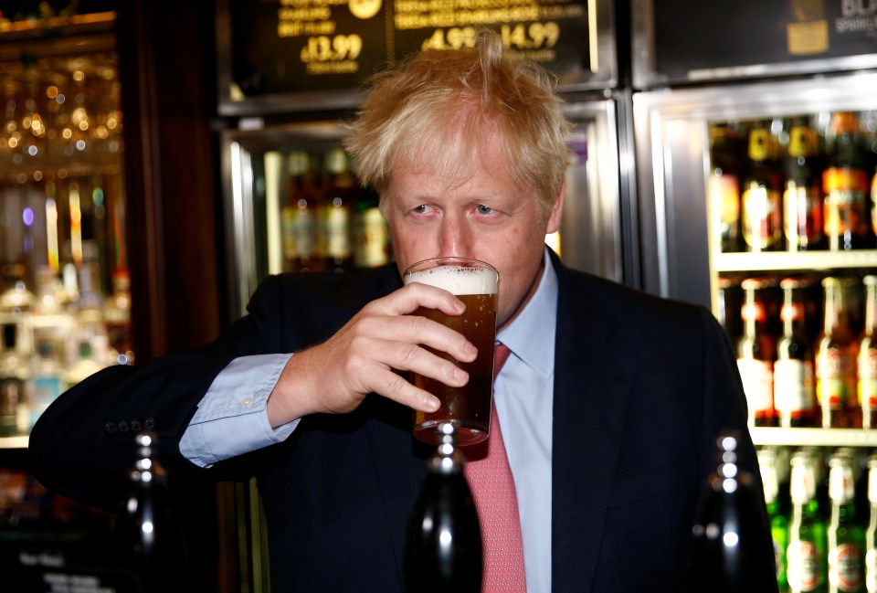  Boris didn't finish his pint saying he had a late night on Tuesday