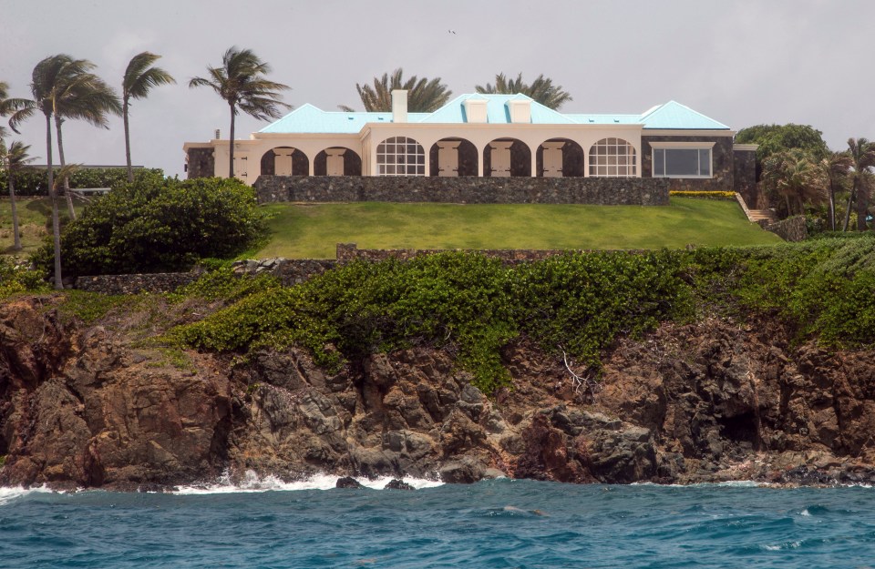 An enormous cream-coloured mansion was built on the sprawling island