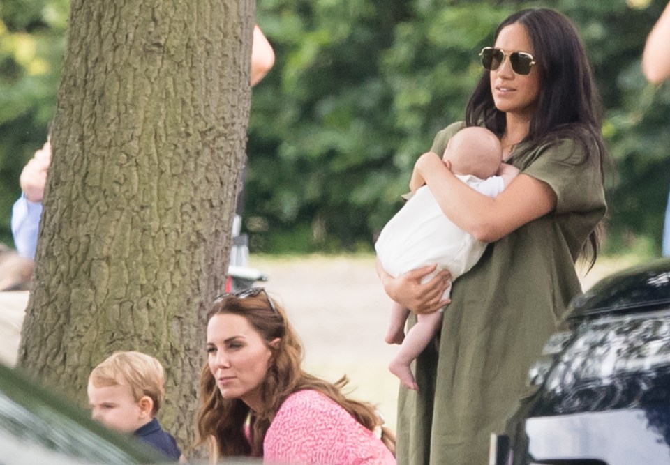  Meghan was pictured carrying Archie at Billingbear Polo Club in Surrey and accompanied Kate Middleton