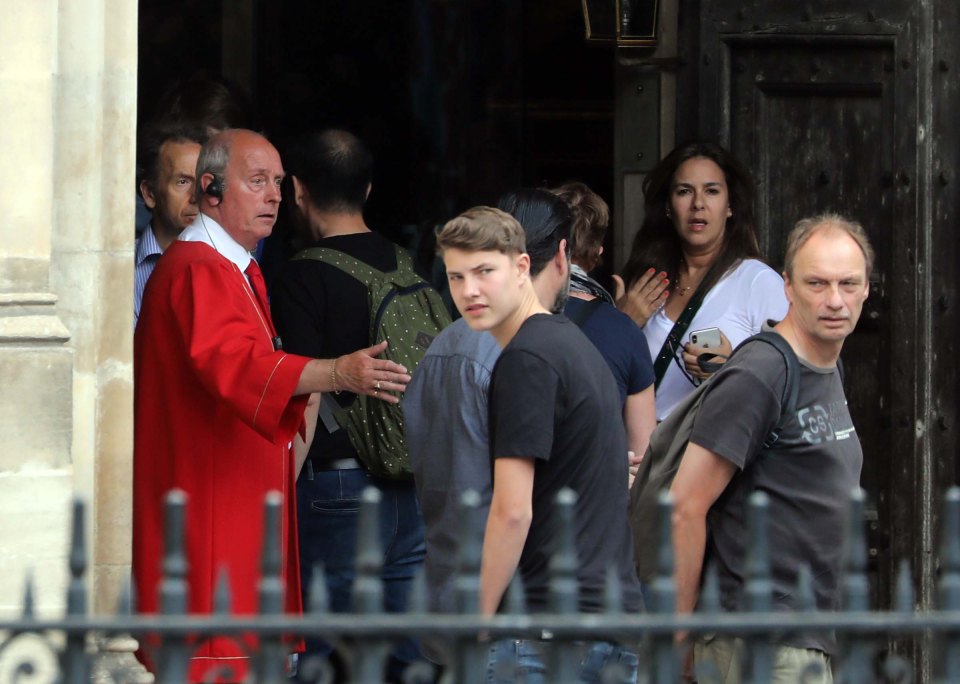  Scared tourists were herded back into Westminster Abbey