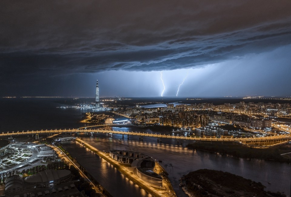  A thunderstorm over Saint Petersburg