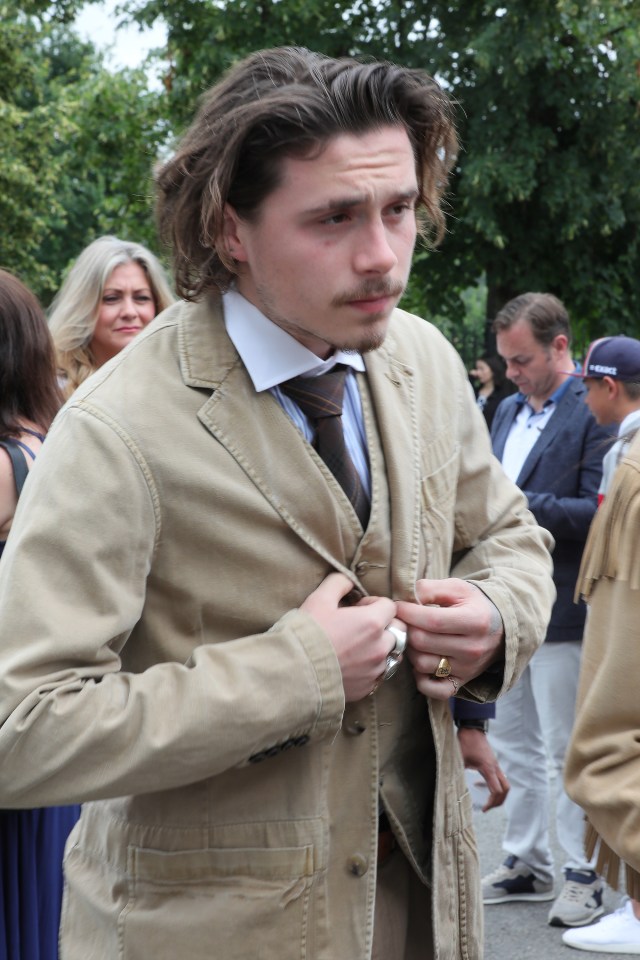  Brooklyn looked ruffled as he arrived to watch the tennis