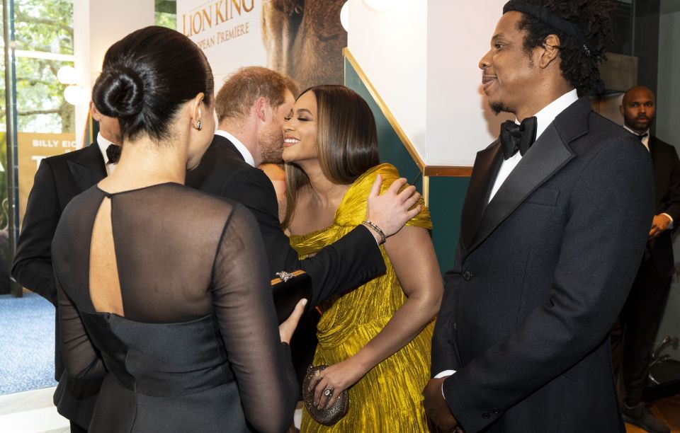  Prince Harry and Beyonce warmly greet each other at the star-studded event