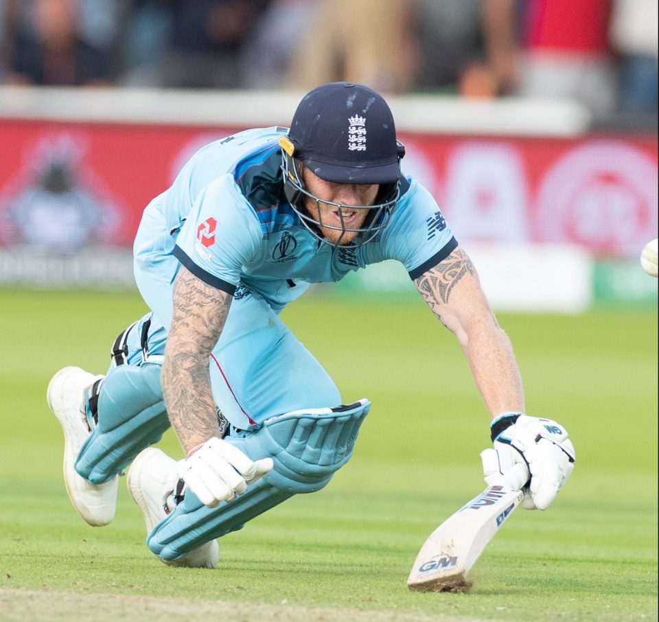  England hero Ben Stokes dives for the line as he forced eventual the winners to a Super Over after his incredible innings