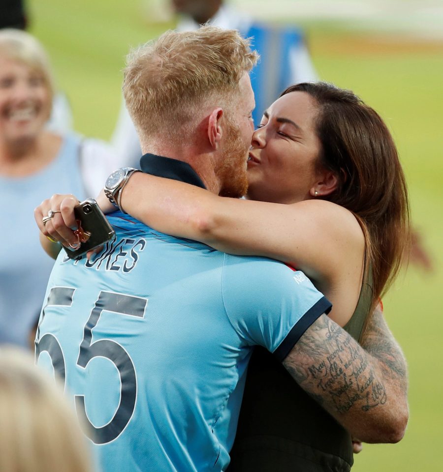  Ben kisses wife Clare after winning the World Cup