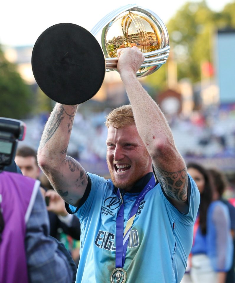  Ben Stokes lifts the Cricket World Cup at Lord's