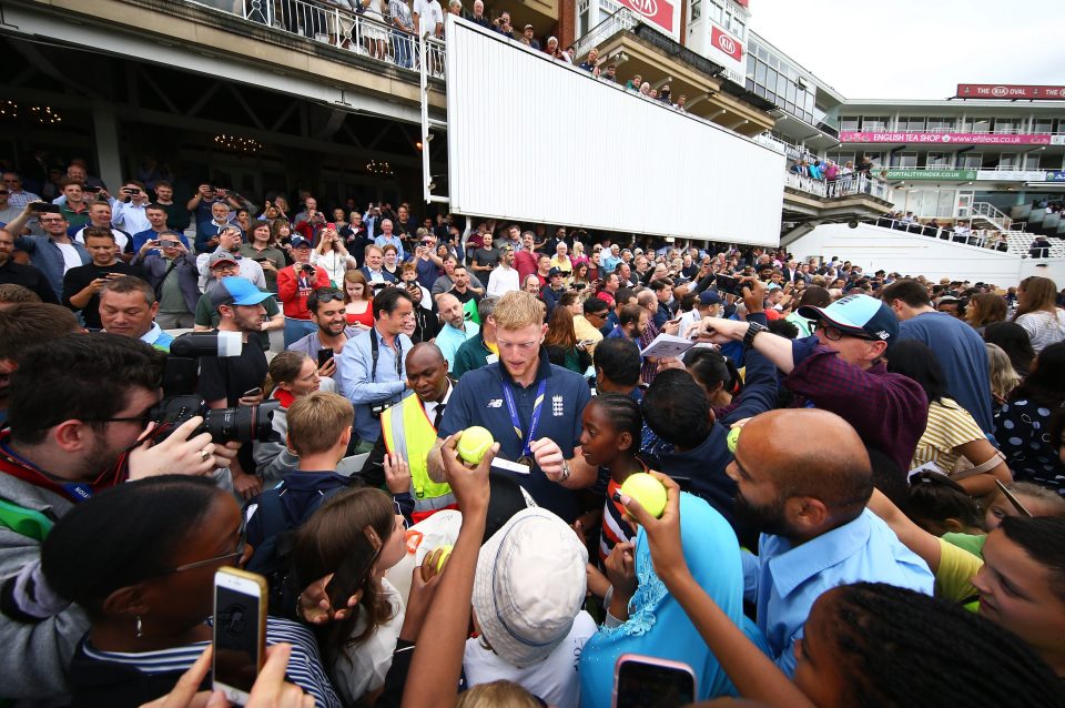  Man-of-the-match Ben Stokes was mobbed by thousands of fans today