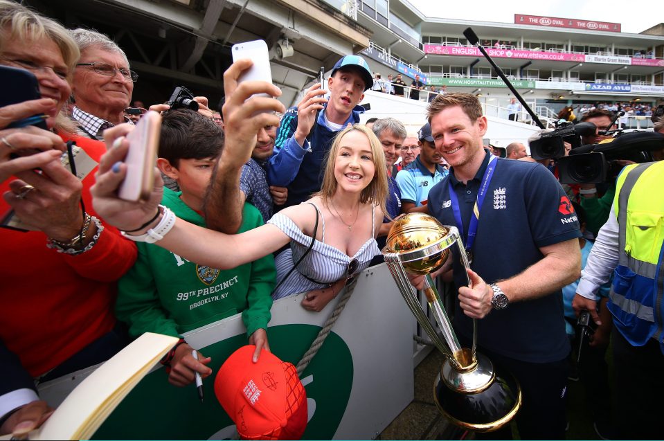  Fans rushed to get a selfie with England captain Eoin Morgan