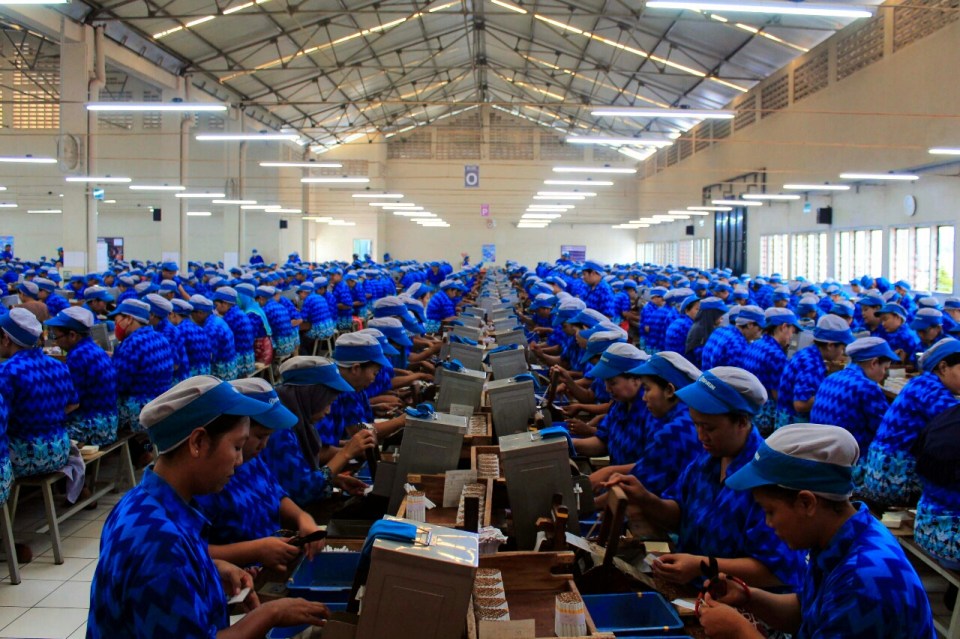  A cigarette factory in Indonesia