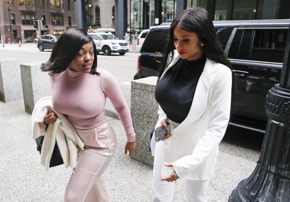  The rapper's girlfriends Joycelyn Savage and Azriel Clary showed support outside the courthouse