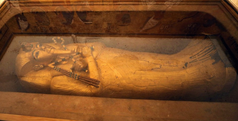  The sarcophagus of boy pharaoh King Tutankhamun on display in his tomb in the Valley of the Kings in January