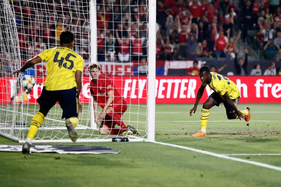  Eddie Nketiah pounced from close-range after being picked out by Tyreece John-Jules