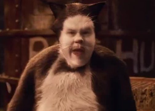 James Corden plays Bustopher Jones –  a fat cat known for hanging around in prestigious gentlemen’s clubs