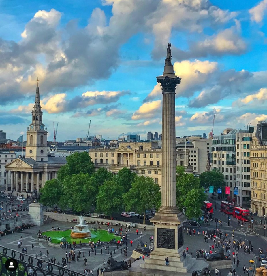 Another shot of the London skyline, this one featuring Nelson’s Column in Trafalgar Square