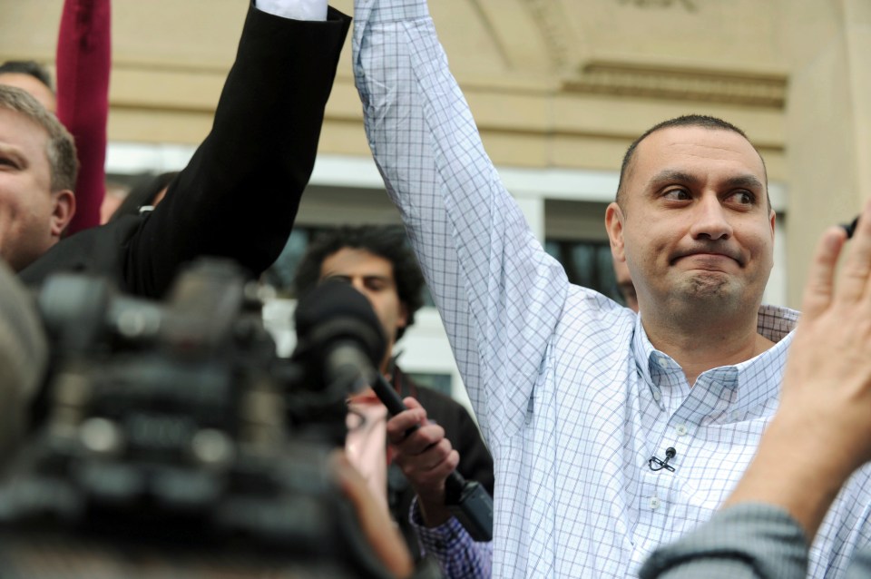  Tapp celebrates after he was cleared of all the charges on Wednesday