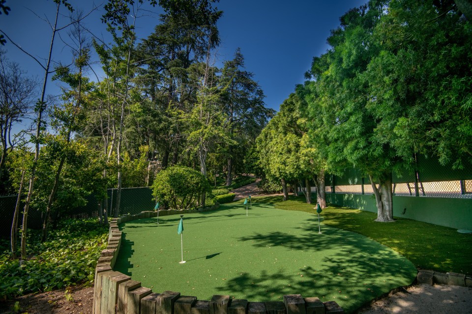 The Los Angeles pad also features a putting green on the estate