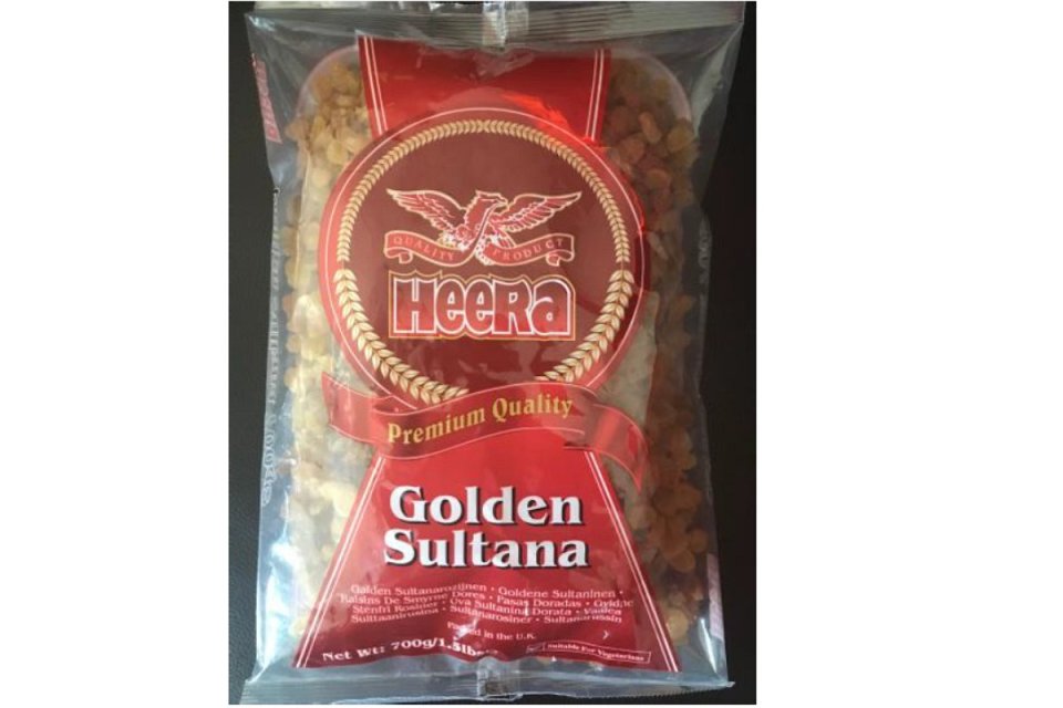  Heera golden sultanas have been recalled as they contain undisclosed sulphur dioxide