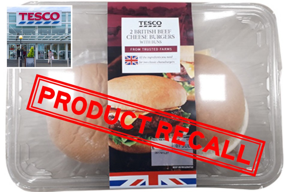  Tesco has recalled its own-brand cheeseburgers as they may contain undeclared sesame