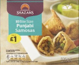  Shazans has recalled its 10-pack of samosas as some contain the wrong samosas