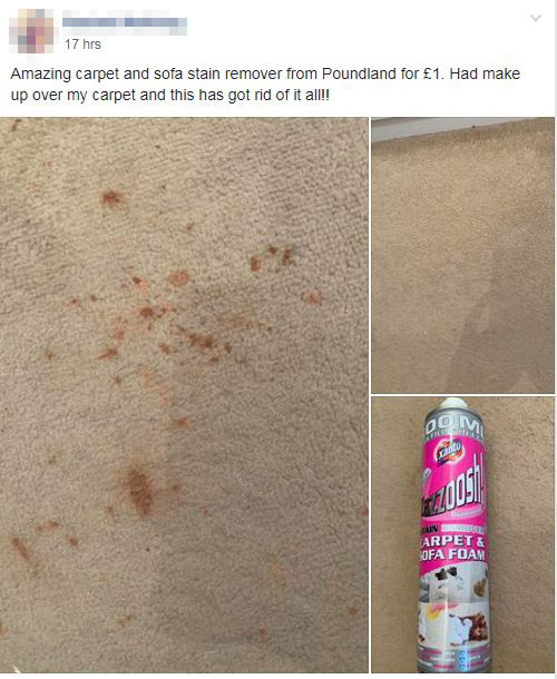  Facebook users have credited Xanto's Diamond foam for removing marks from their carpets