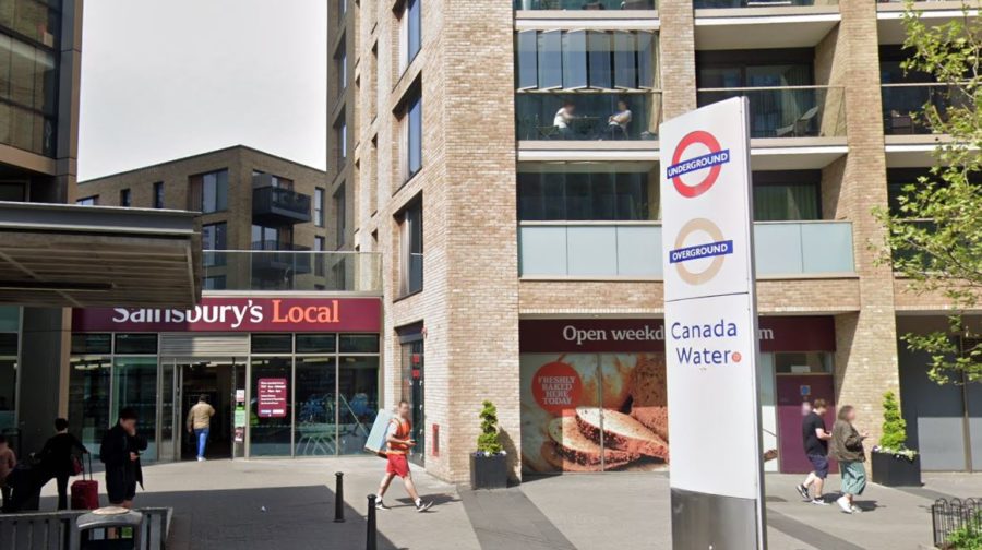  A man was today stabbed outside the Sainsbury's store by Canada Water Tube station