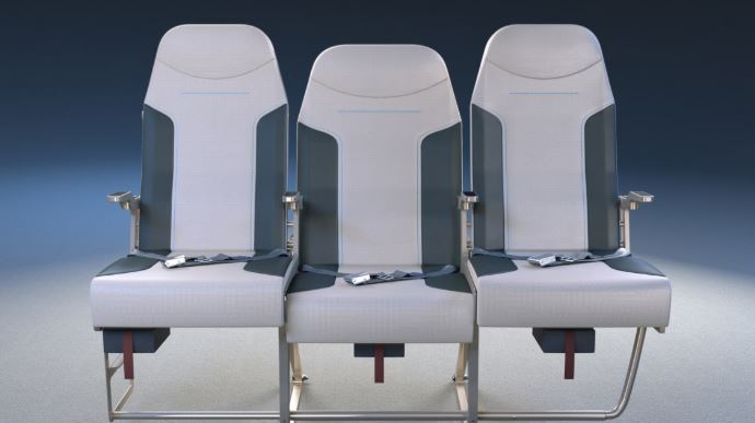  The middle seat is set back and lower down from the seats either side of it