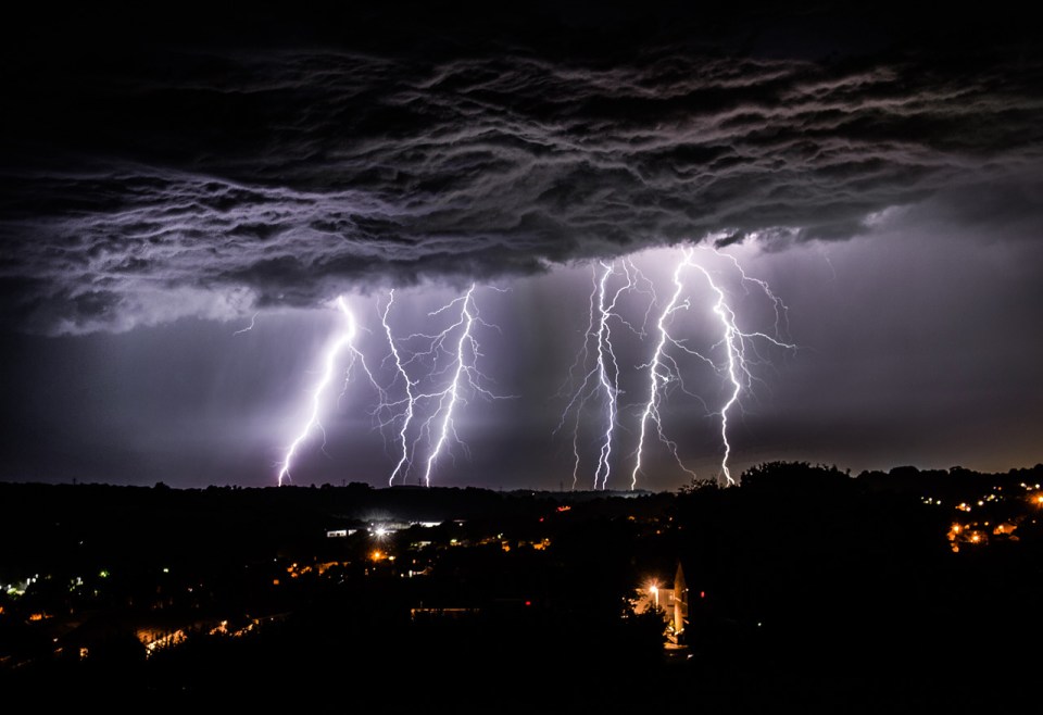  The Met Office warned of lightning strikes that could damage property before the storm hit