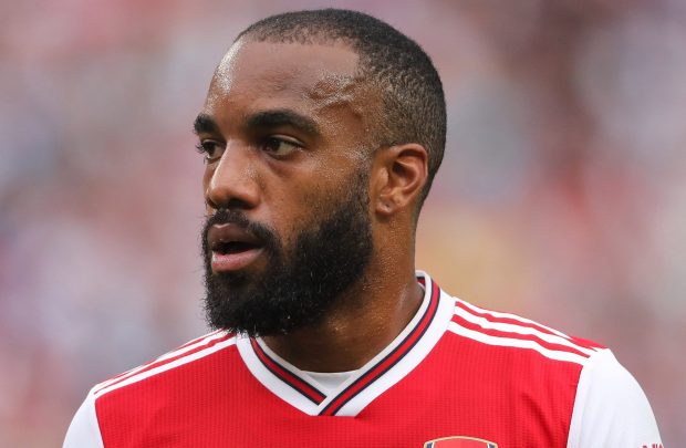 Arsenal frontman Alexandre Lacazette lasted just 13 minutes against Lyon