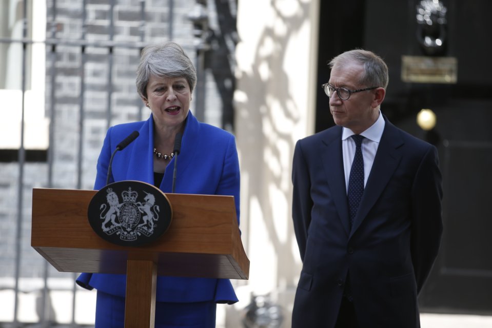  Theresa May with husband Philip outside 10 Downing Street