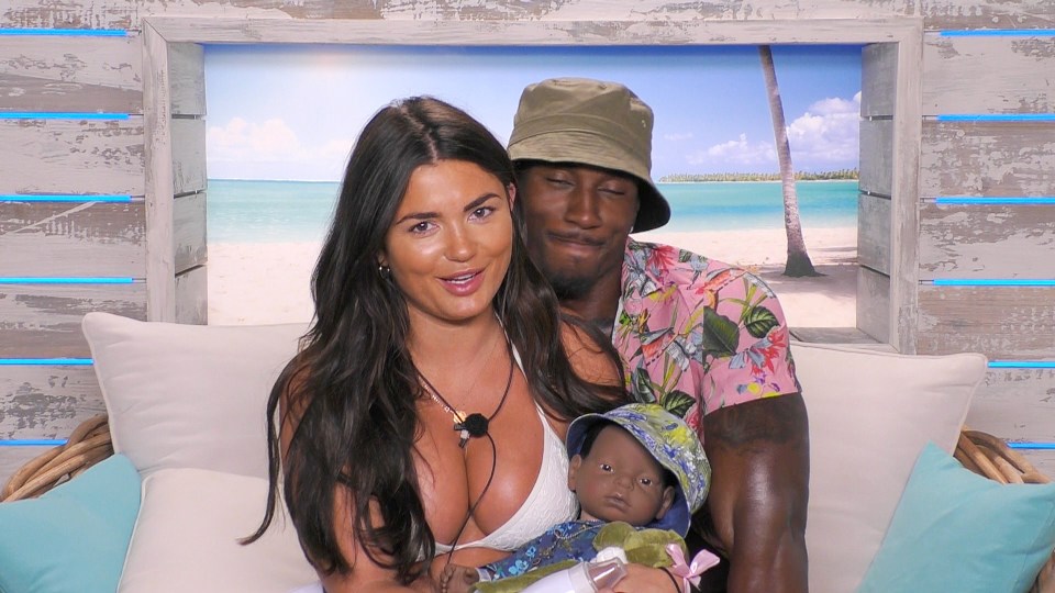  It was the baby challenge in Love Island and Ovie is thrilled that his tot came equipped with a matching bucket hat