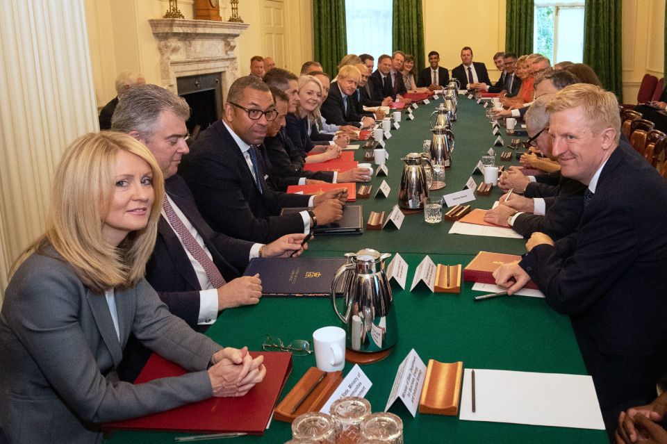  Thirty-three ministers attended Boris's first full Cabinet meeting at No10