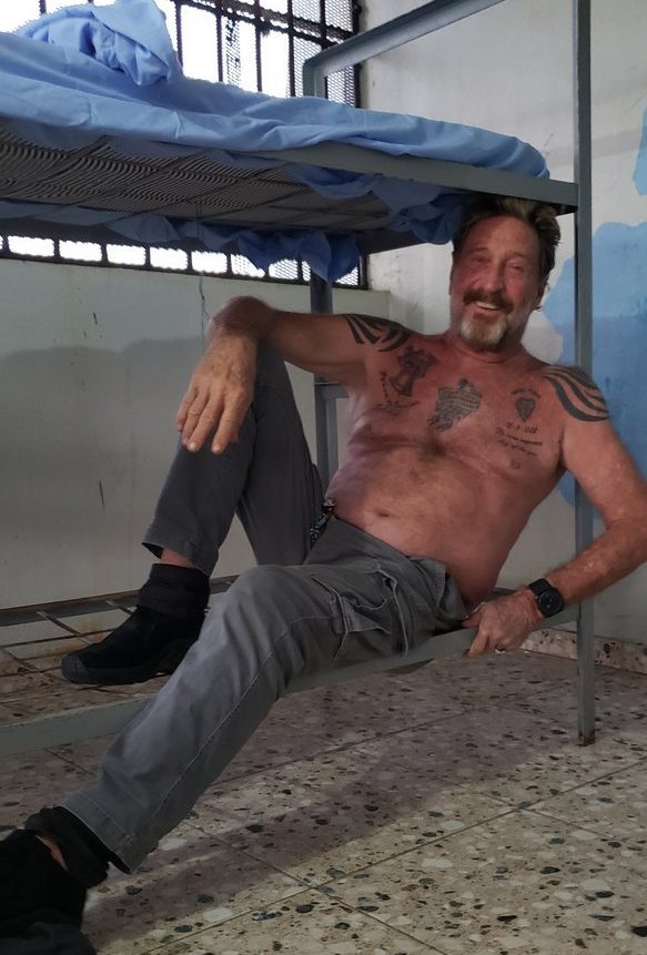 The tech guru posing bare-chested in a jail cell in the Dominican Republic