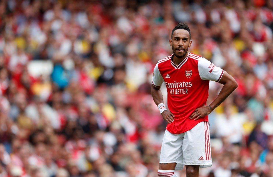  Aubameyang, 30, looks dejected after Dembele nets against the North London side