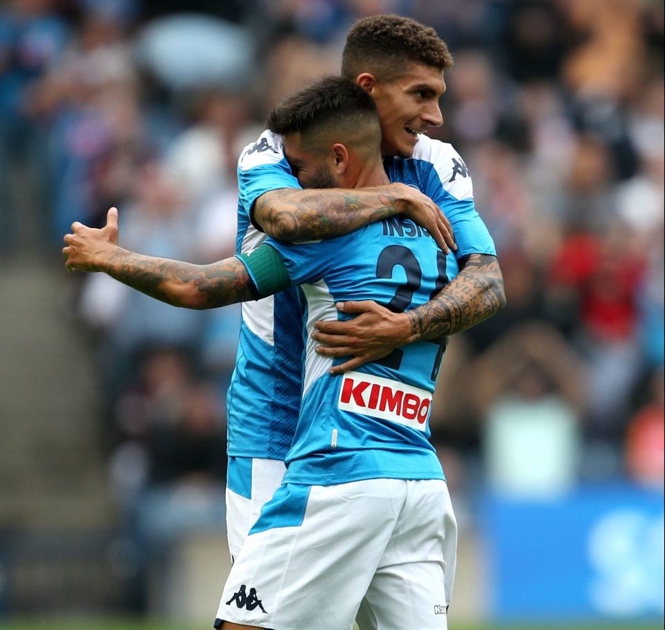  Destroyer-in-chief Lorenzo Insigne is hailed by Napoli team-mates after dominating the Italian side's win