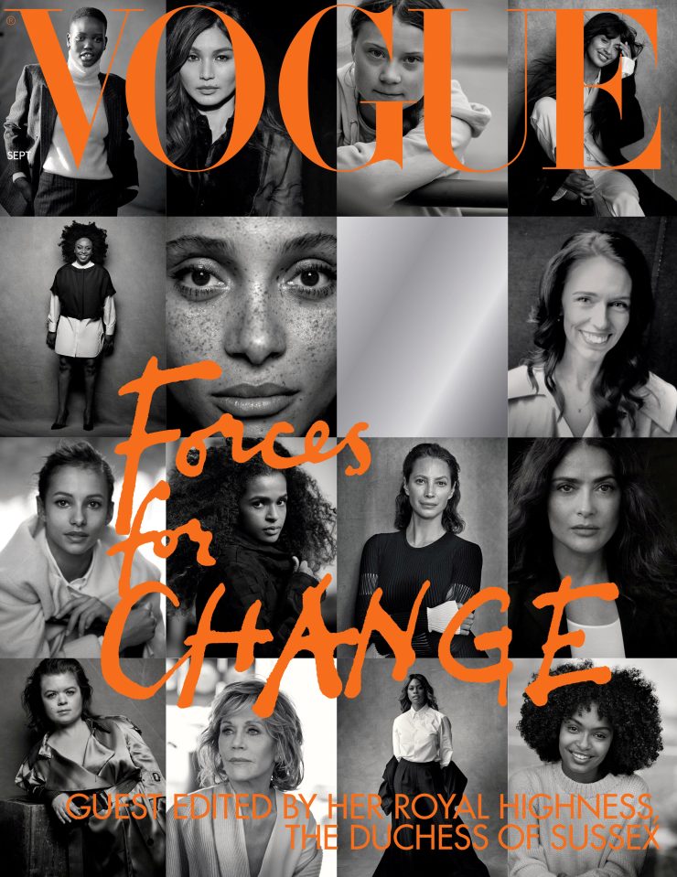  Meghan chose 15 women who she considers forces for change, but left a mirror in lieu of her own square