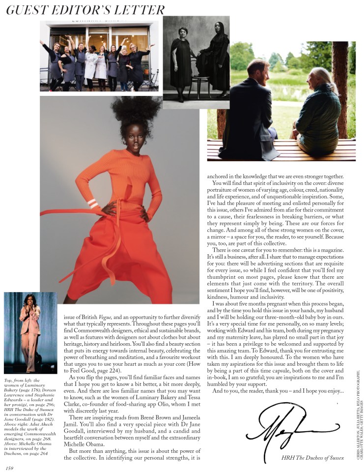  The guest letter sits alongside an editor's letter written by British Vogue Editor-in-Chief, Edward Enninful