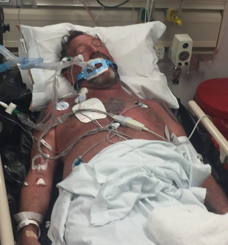 McAfee shared this picture purportedly showing him on life support in North Carolina