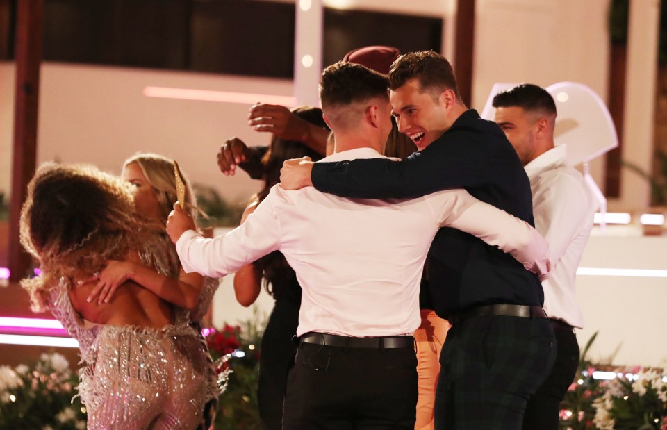 Greg celebrated with the boys while Amber was mobbed by the girls