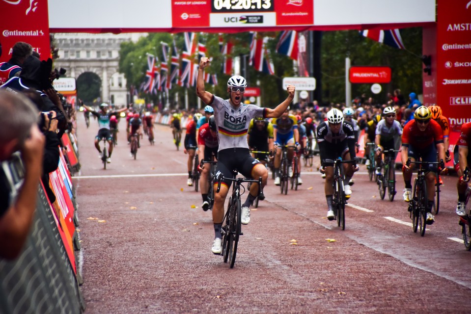 Pascal Ackermann of Germany and team Bora-Hansgrohe wins The Prudential RideLondon 2018