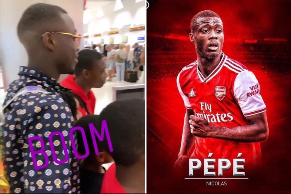  Pepe was seen in Miami airport after his cousin shared a creation of him in a Gunners shirt