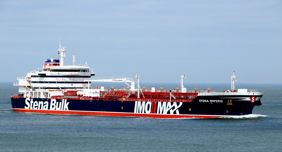  Footage released by shows Iranian speedboats surrounding the Stena Impero