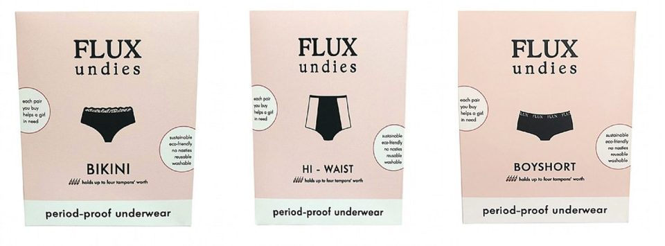  Flux period pants come in a bikini, high waisted and boyshorts styles