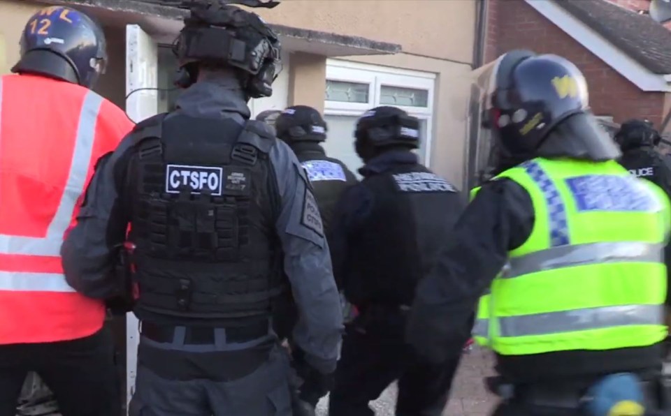 Multiple police officers raided the South Wales property last July