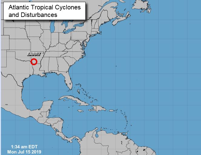 This graphic shows the location of Barry in the US