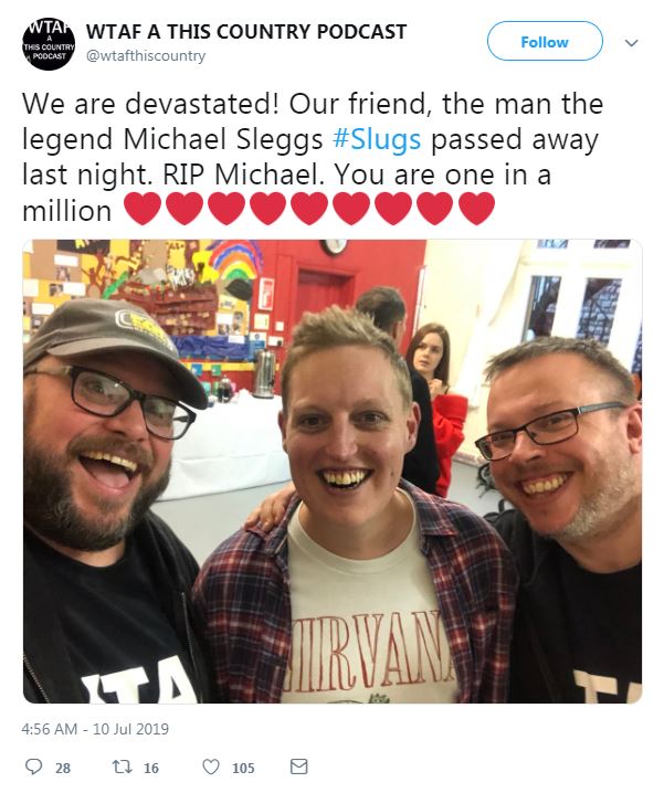 The WTAF A This Country podcast’s official Twitter account shared the sad news this morning