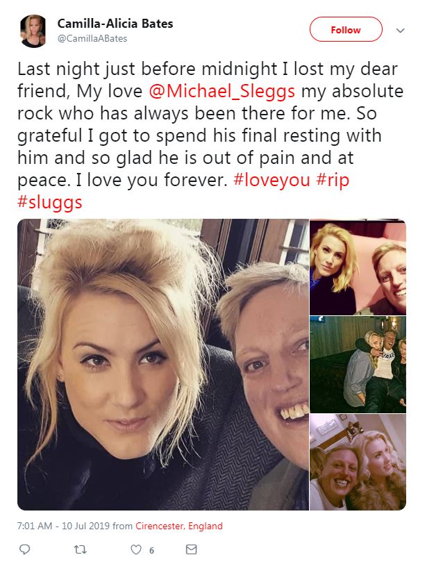 Michael’s friend Camilla-Alicia Bates also tweeted about his sad passing