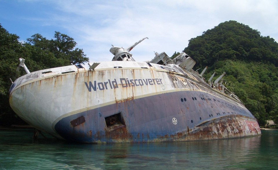 This is what the cruise ship looks like up close